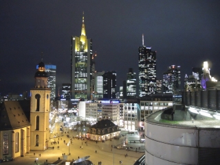 Bankenviertel in Frankfurt/ Main am Abend